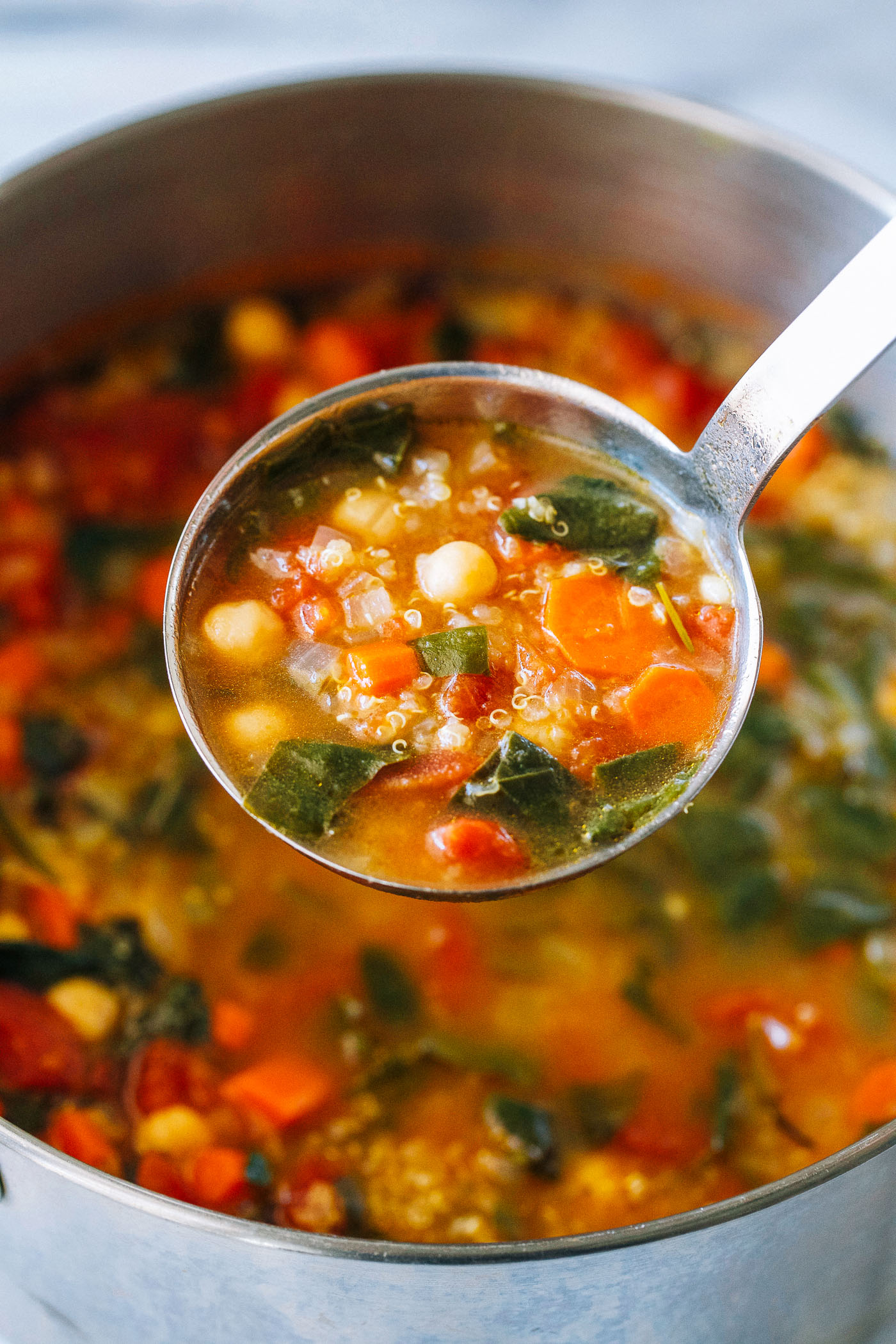 Quinoa Chickpea and Spinach Soup - Making Thyme for Health