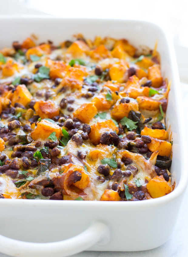 Butternut Squash Enchilada Casserole from Making Thyme for Health