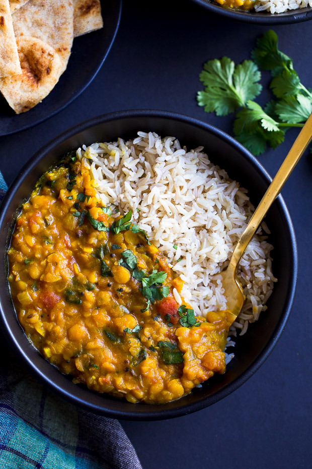 One Pot Spinach Dal from Making Thyme for Health