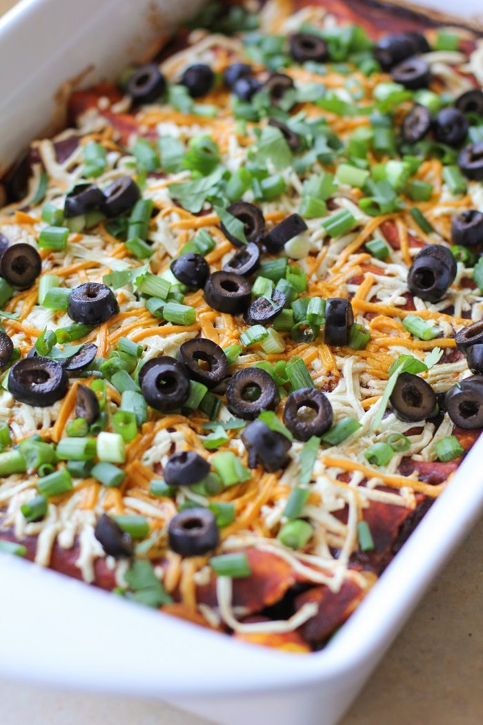 Mushroom Zucchini and Black Bean Vegetarian Enchiladas from The Roasted Root