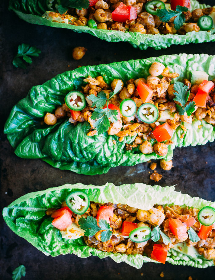 Healthy Taco Chickpea Lettuce Wraps from She Likes Food