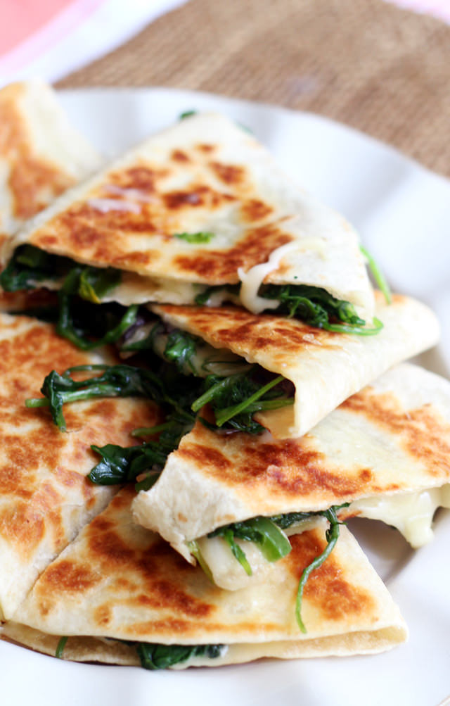 Greens, Jalapeno, and Brie Quesadillas from Eats Well With Others