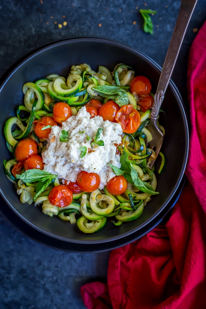 15-Minute Zucchini Noodle Lasagna Bowls from She Likes Food