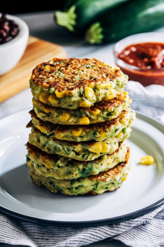Healthy Zucchini Corn Fritters from Making Thyme for Health