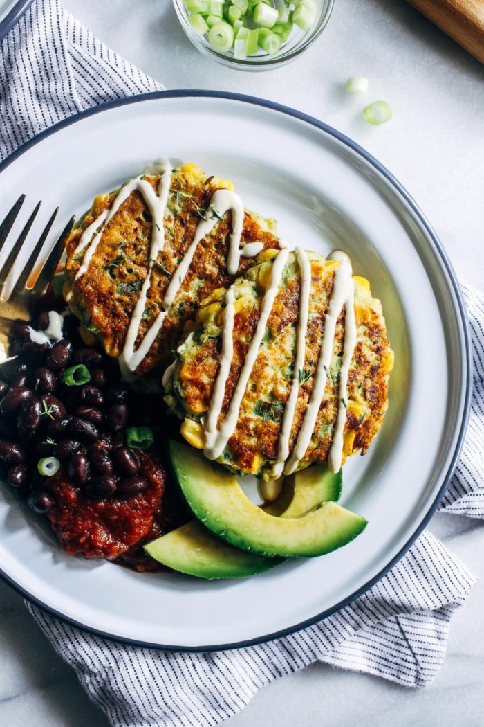 Healthy Zucchini Corn Fritters from Making Thyme for Health