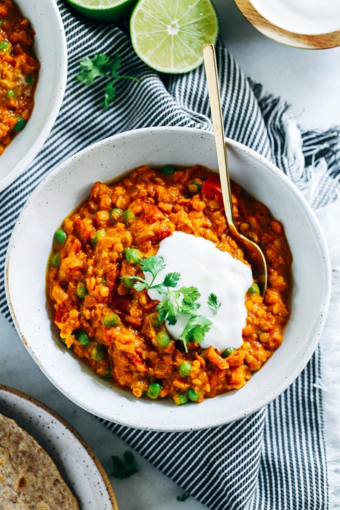 One-Pot Red Lentil Sweet Potato Stew from Making Thyme for Health