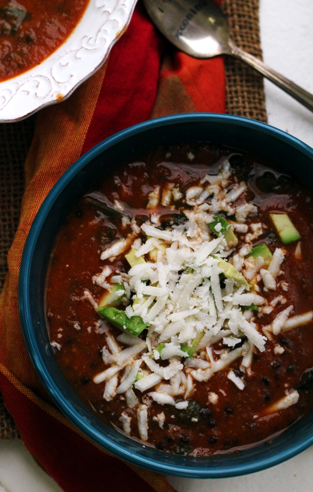 Sweet Potato Lentil Tortilla Soup from Eats Well With Others