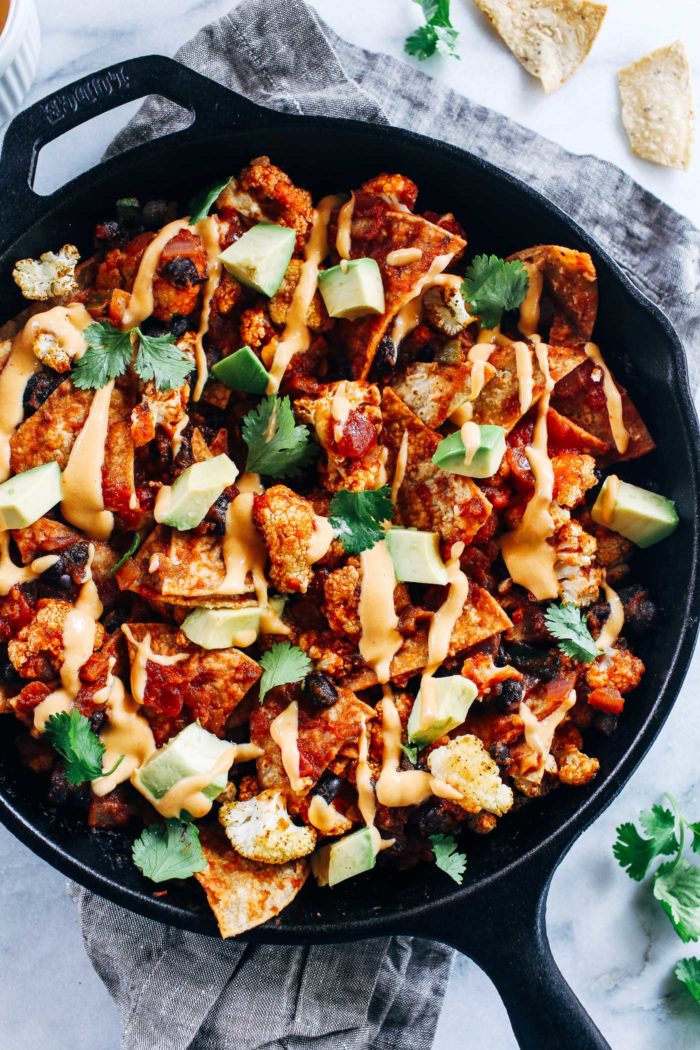 Roasted Cauliflower Chilaquiles from Making Thyme for Health