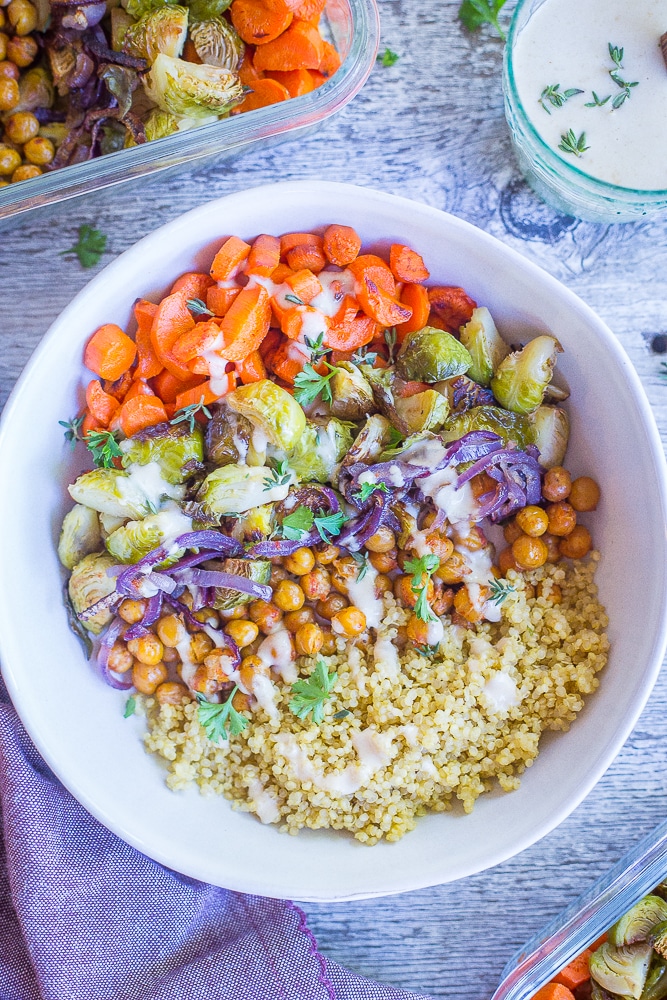 Roasted Vegetable and Chickpea Bowls from She Likes Food