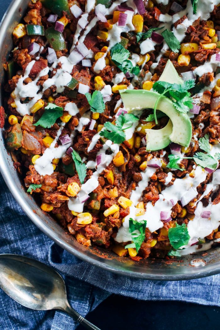 One-Pot Lentil Taco Skillet from Making Thyme for Health