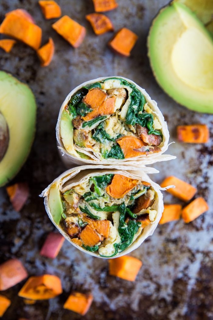 Roasted Veggie and Avocado Breakfast Burritos from The Roasted Root