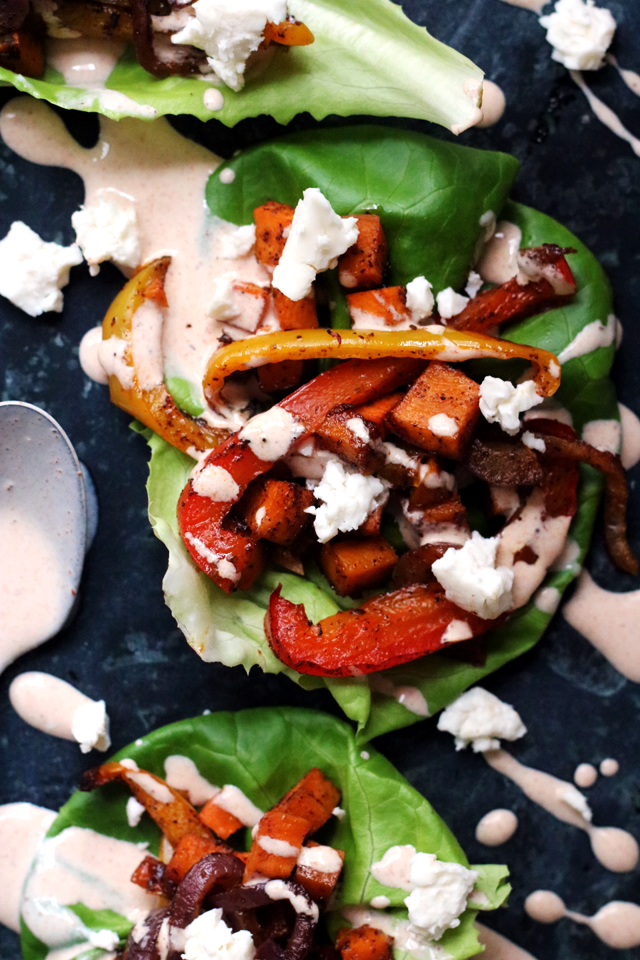 Roasted Vegetable Fajita Lettuce Wraps from Eats Well With Others