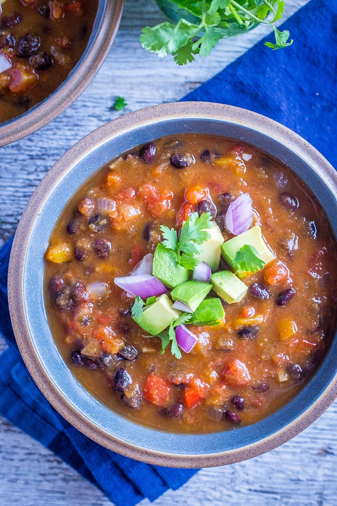 Butternut Squash Chili with Black Beans from She Likes Food