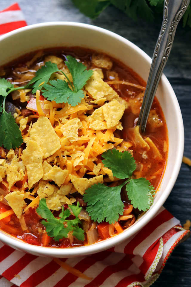 Loaded Pinto Bean and Tortilla Soup from Eats Well With Others