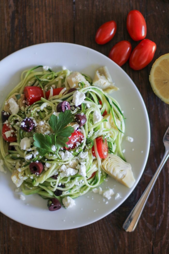 Mediterranean Zucchini Noodle Pasta from The Roasted Root