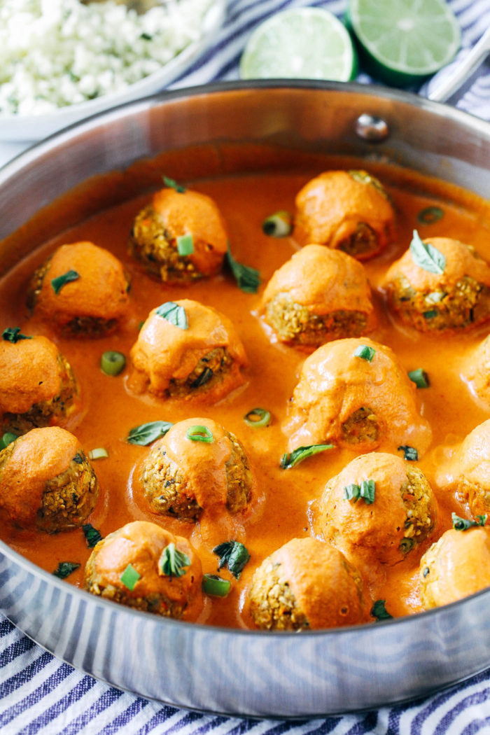 Red Curry Chickpea Meatballs from Making Thyme for Health