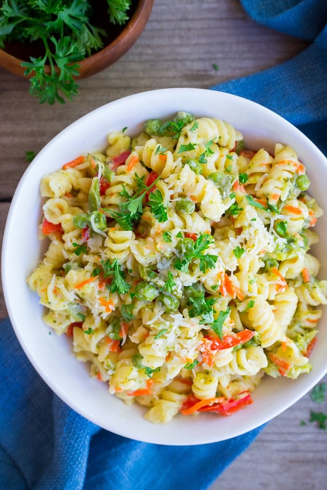 Easy One Pot Pasta Primavera from She Likes Food