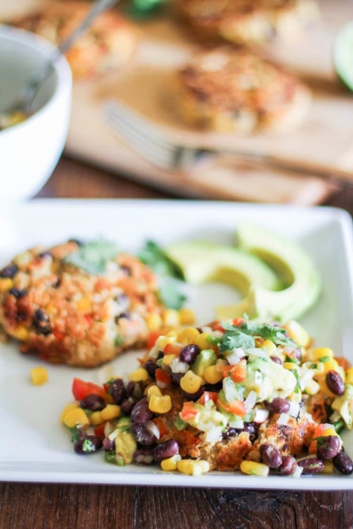 Southwest Veggie Burgers with Black Bean Corn Salsa from The Roasted Root