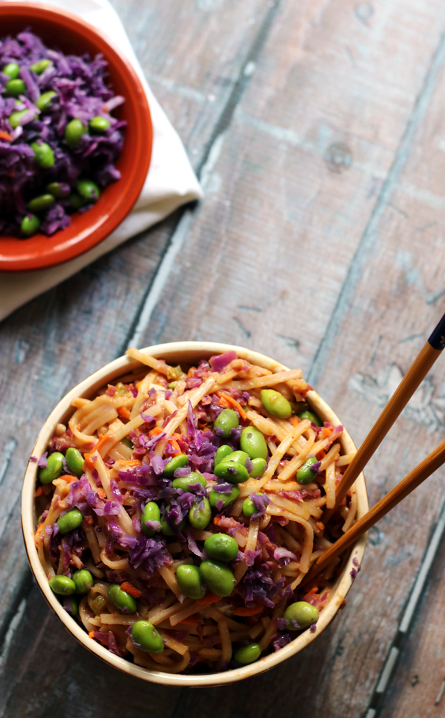 Spicy Peanut Rice Noodle Bowls from Eats Well With Others