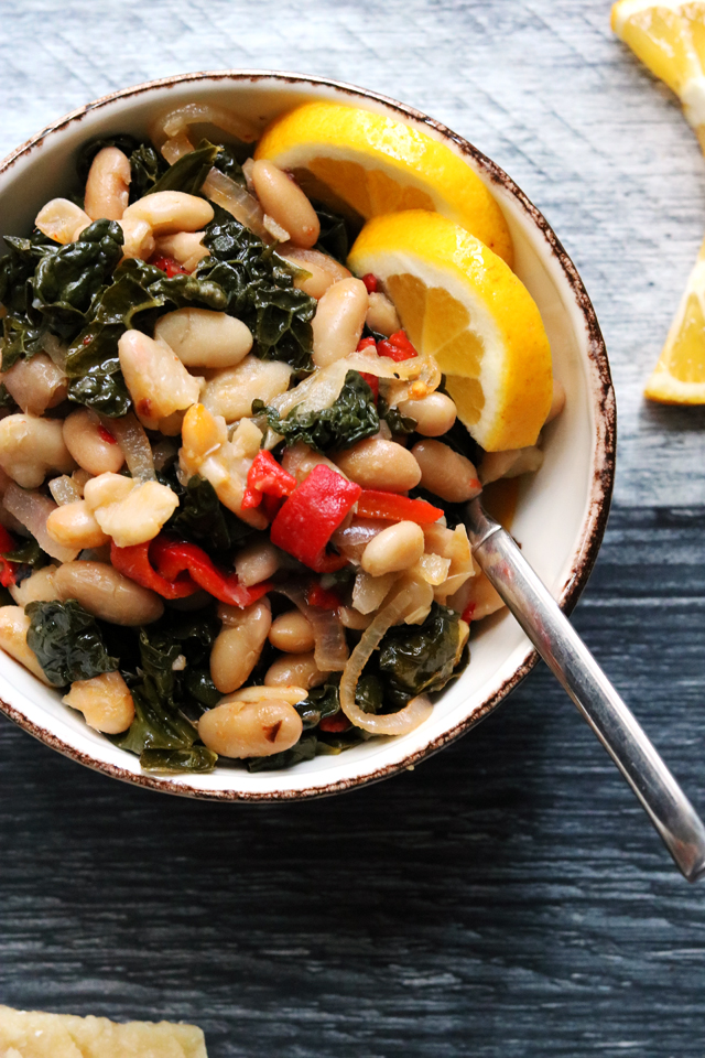 Cannellini Bean Salad with Roasted Red Pepper and Kale from Eats Well With Others
